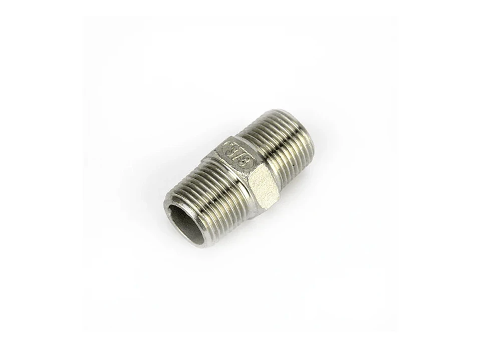 Connector Hex Nipple Threaded 3/8" BSP to 3/8" BSP (NPT) Stainless Steel