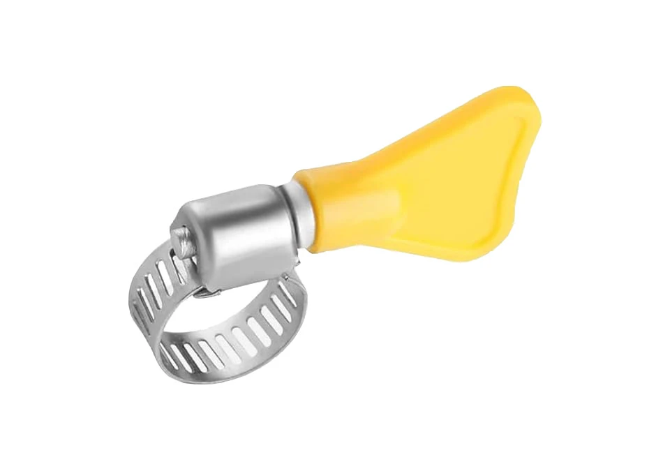 Hose Clamp Butterfly Stainless Steel 18-32mm - Yellow