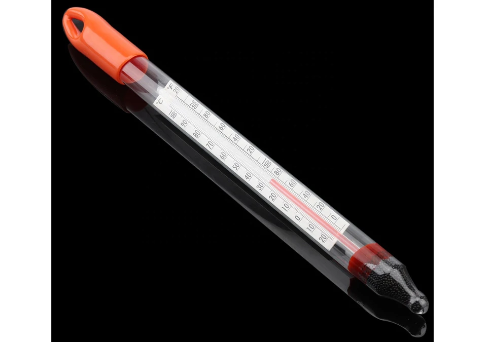 Thermometer Floating 9" Glass Orange
