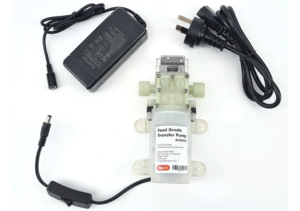 Kegland Super Sucker - Siphon Pump (1/2" BSP) with Power Supply (EU-cord)