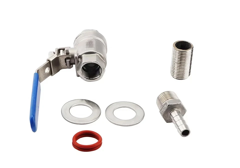 Tap Valve Stainless 1/2" with 3/8" Barb & 1/2’’ Female Thread